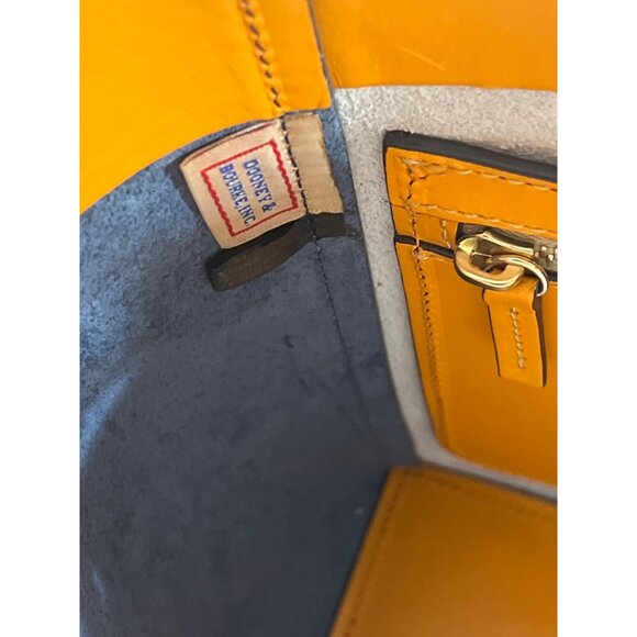 Dooney & Bourke Blue & White Leather Bucket Shoulder Bag - Picture 6 of 13